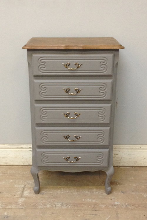 A3640 Vintage French Slim Chest of Drawers